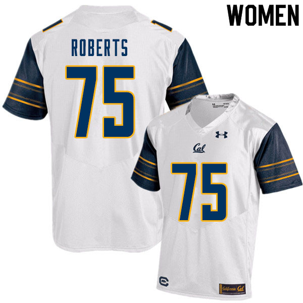Women #75 Jaedon Roberts Cal Bears College Football Jerseys Sale-White - Click Image to Close